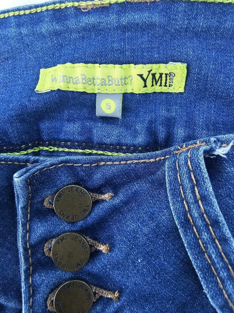 YMI Wanna Betta Butt? High Rise Distressed Denim Bermuda Shorts - Size 5